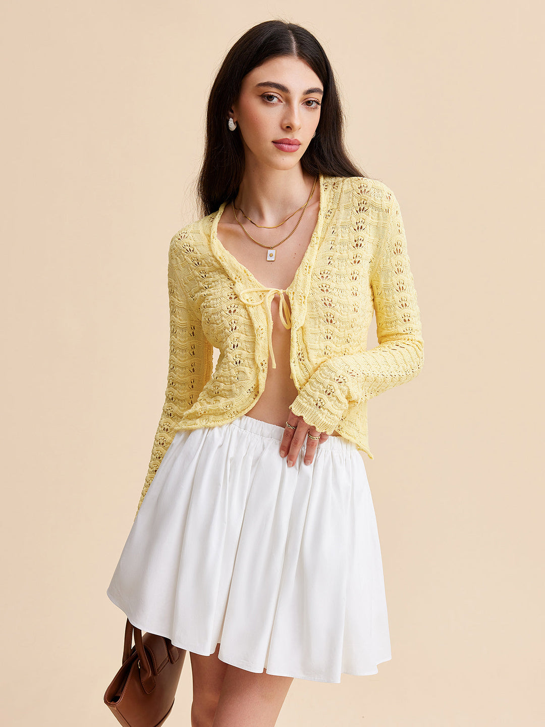 Cardigan en crochet à nouer