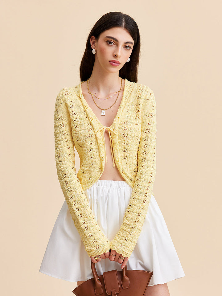 Cardigan en crochet à nouer