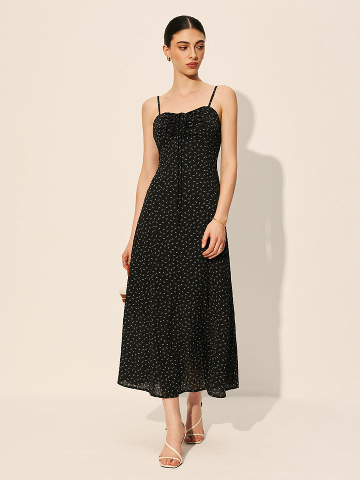 Robe à Bretelles Zippée à Pois