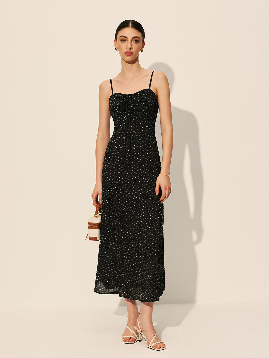 Robe à Bretelles Zippée à Pois