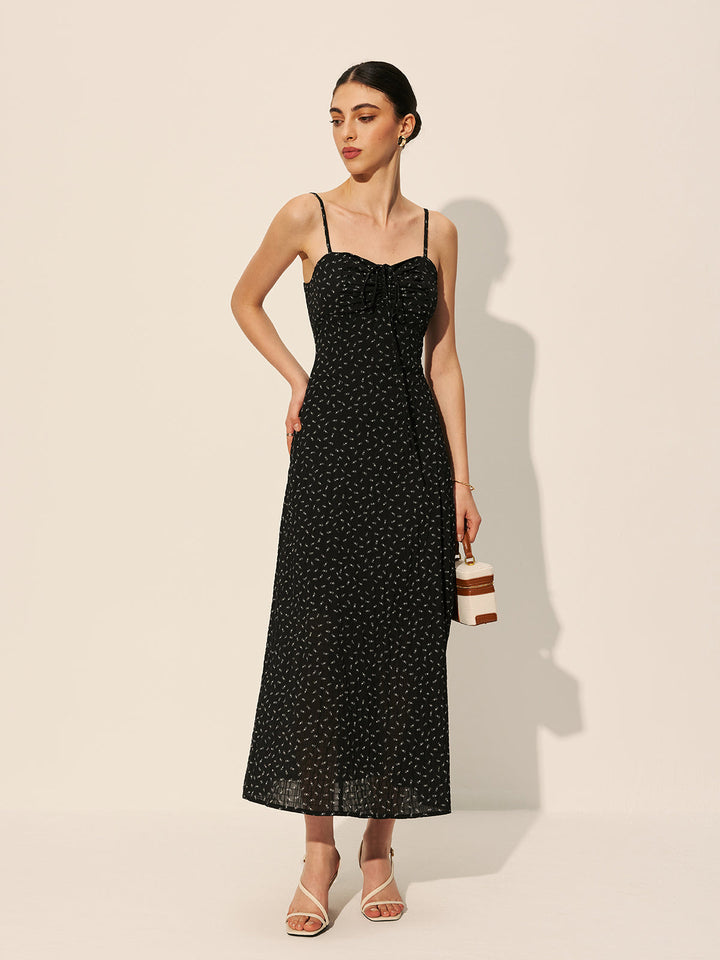 Robe à Bretelles Zippée à Pois