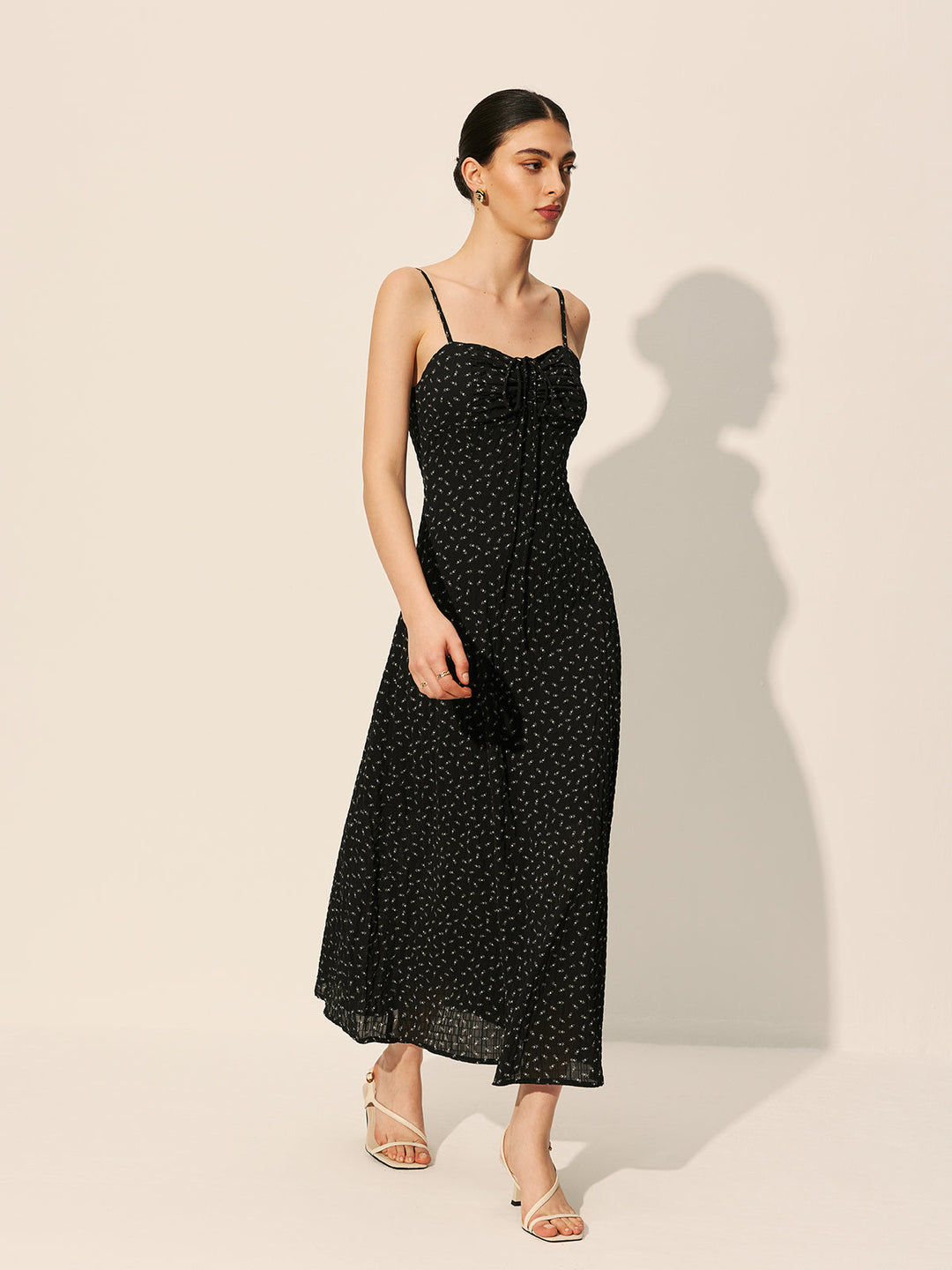 Robe à Bretelles Zippée à Pois