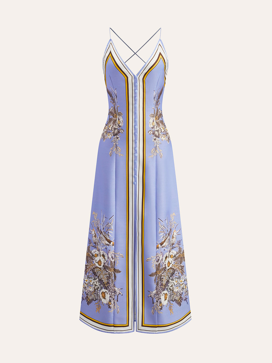 Robe longue décontractée à imprimé floral et col licou