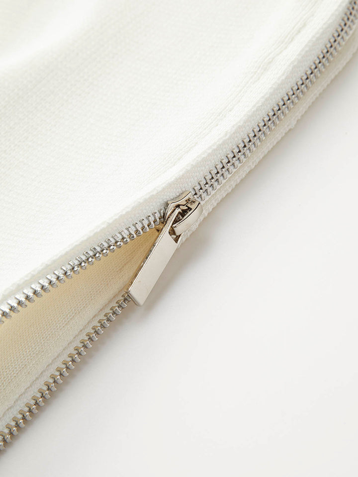 Haut en tricot côtelé à manches courtes