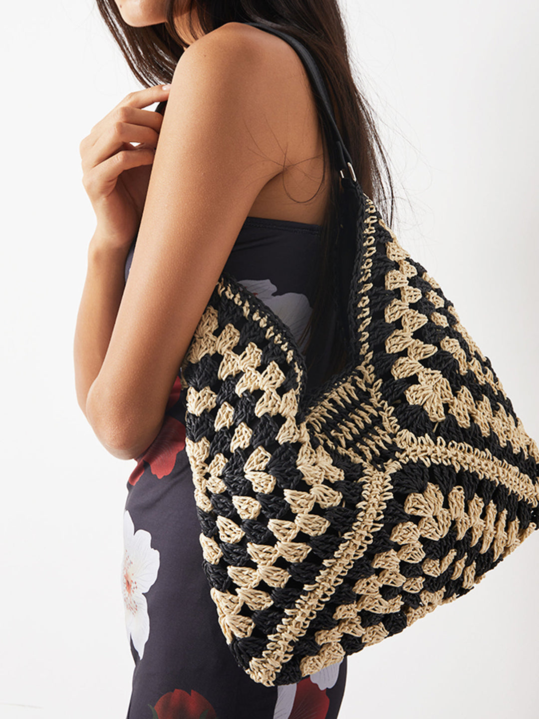 Sac Épaule Macramé Crochet Vintage