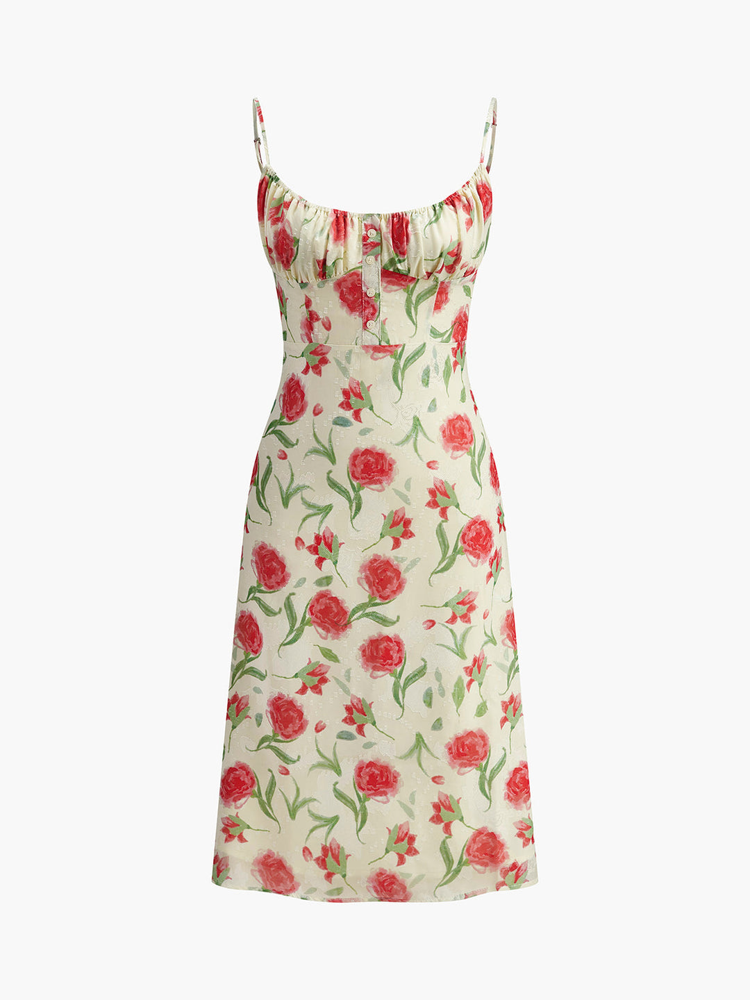 Robe à Volants Détaillée à Boutons