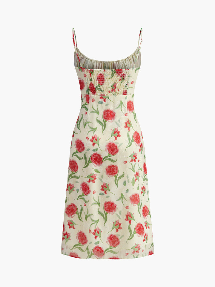 Robe à Volants Détaillée à Boutons