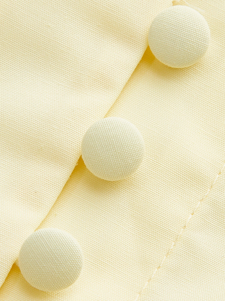 Robe à Manches Lanterne Boutonnée avec Ceinture