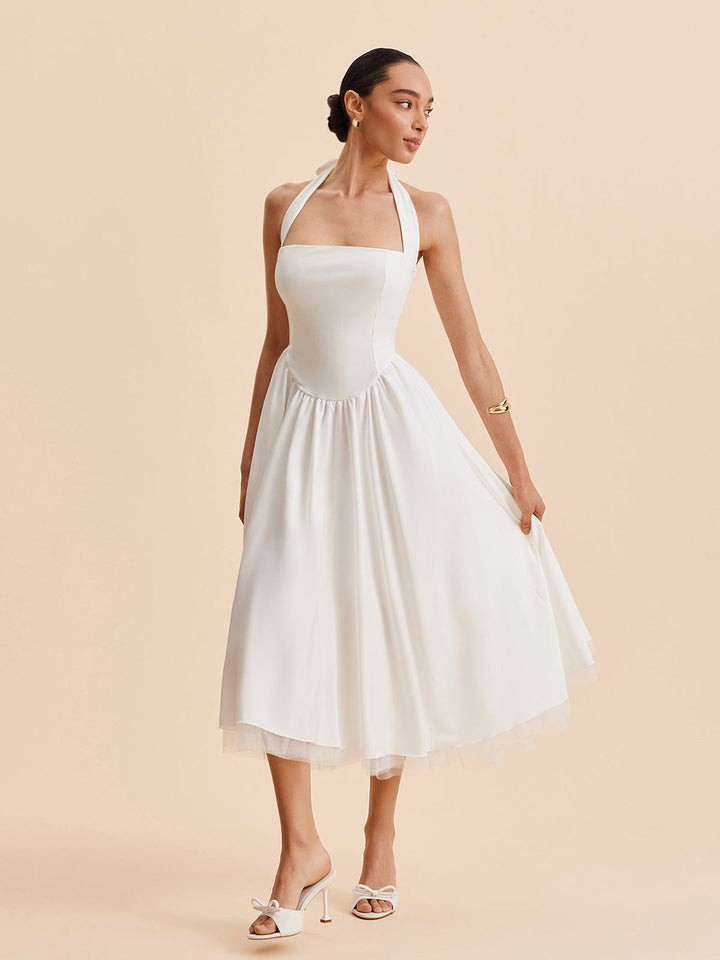 Robe Longue Dos Nu à Fermeture Éclair Sans Manches