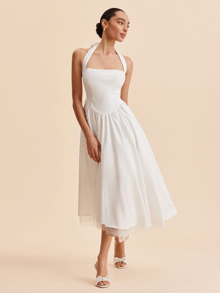 Robe Longue Dos Nu à Fermeture Éclair Sans Manches