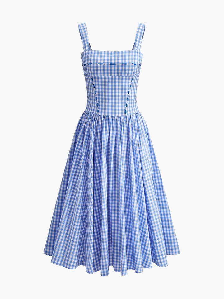 Robe Corset "Checkerboard" à Lacets