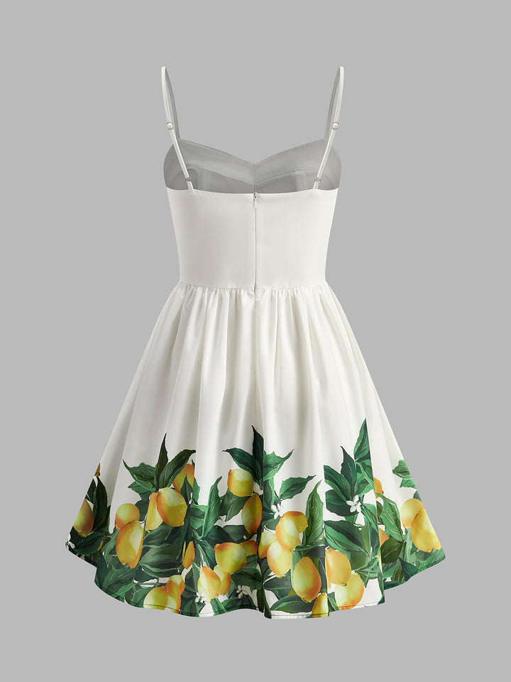 Robe Patineuse avec Imprimé Citron