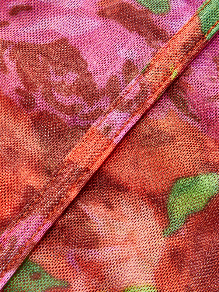 Haut Corset en Maille Florale