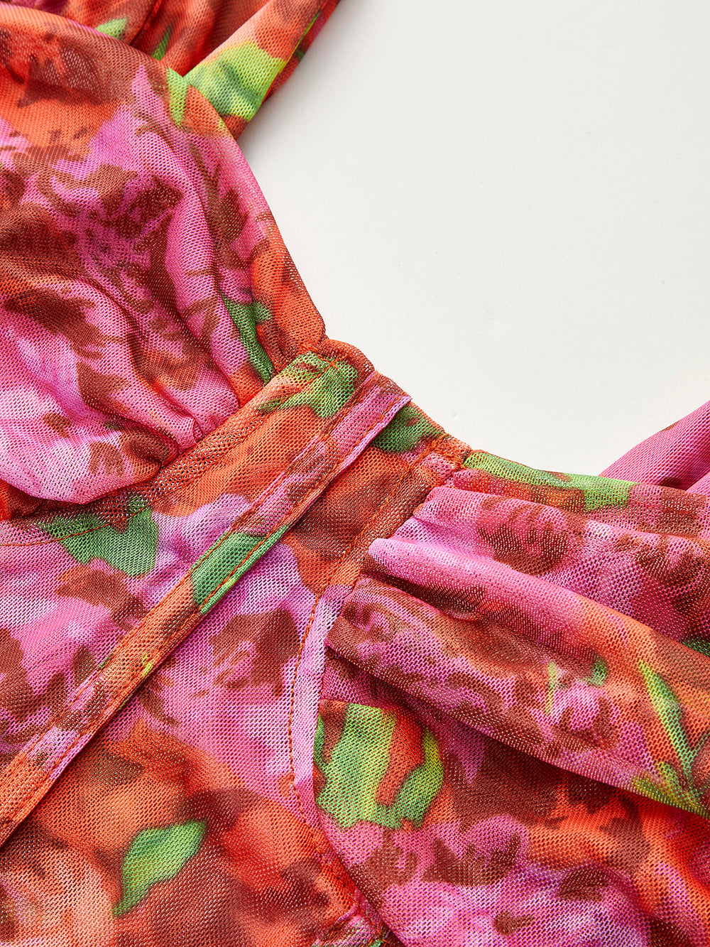 Haut Corset en Maille Florale