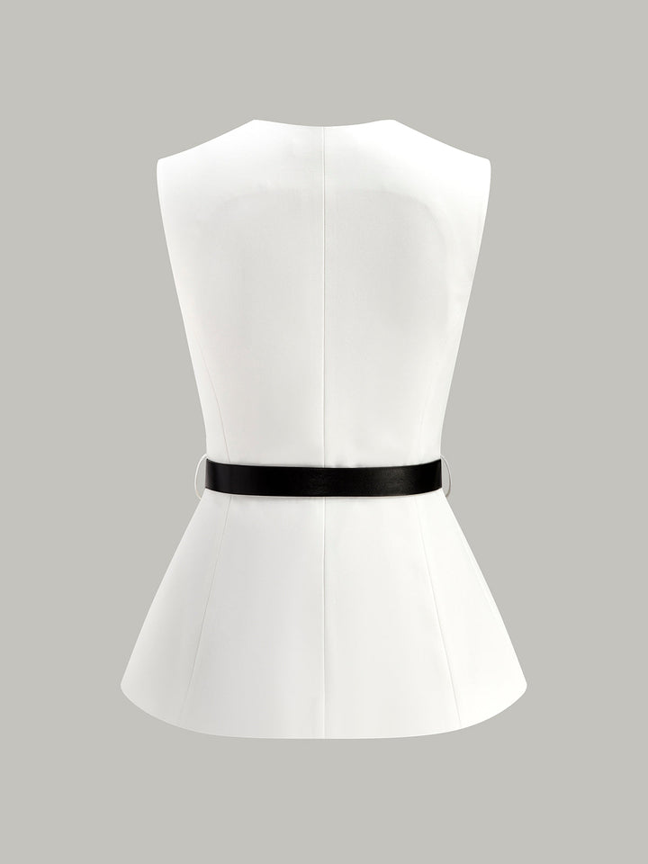 Haut Détail Poches Ceinture