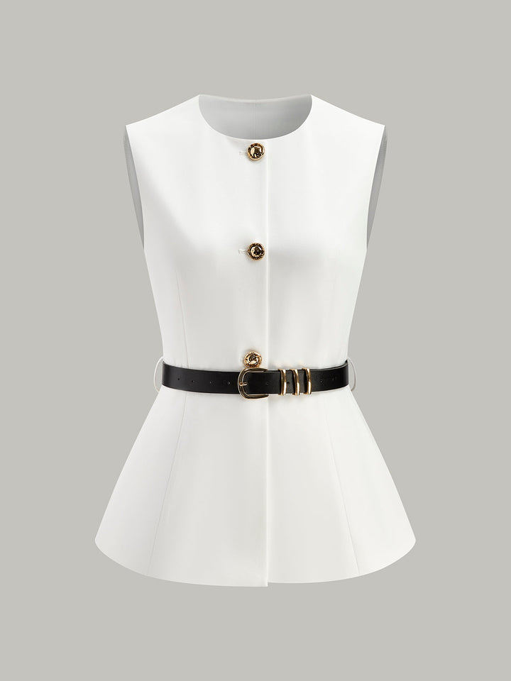Haut Détail Poches Ceinture