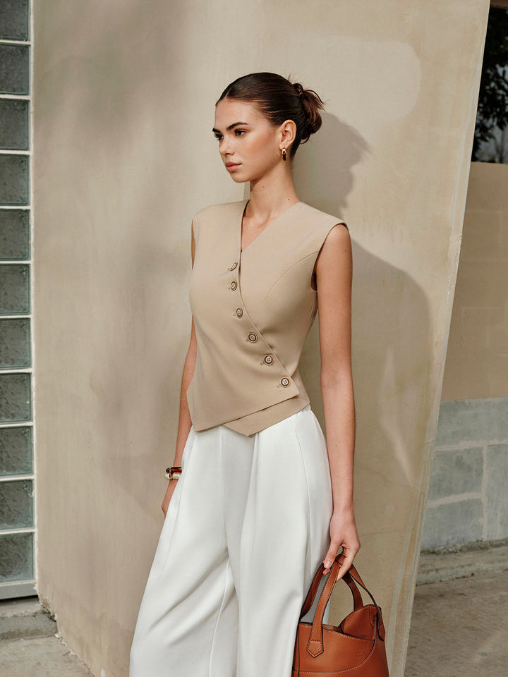 Gilet Boutonné Asymétrique