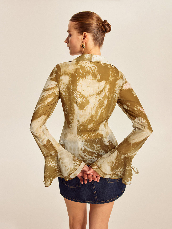 Blouse à manches cloche à volants