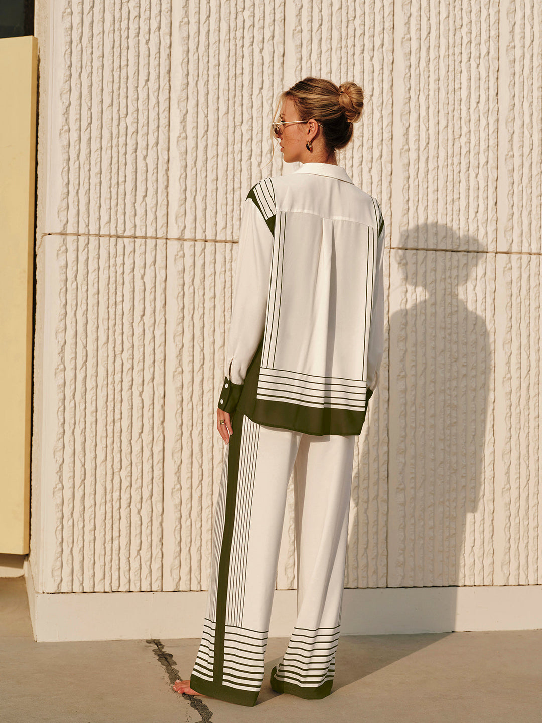 Chemise à col imprimé rayé