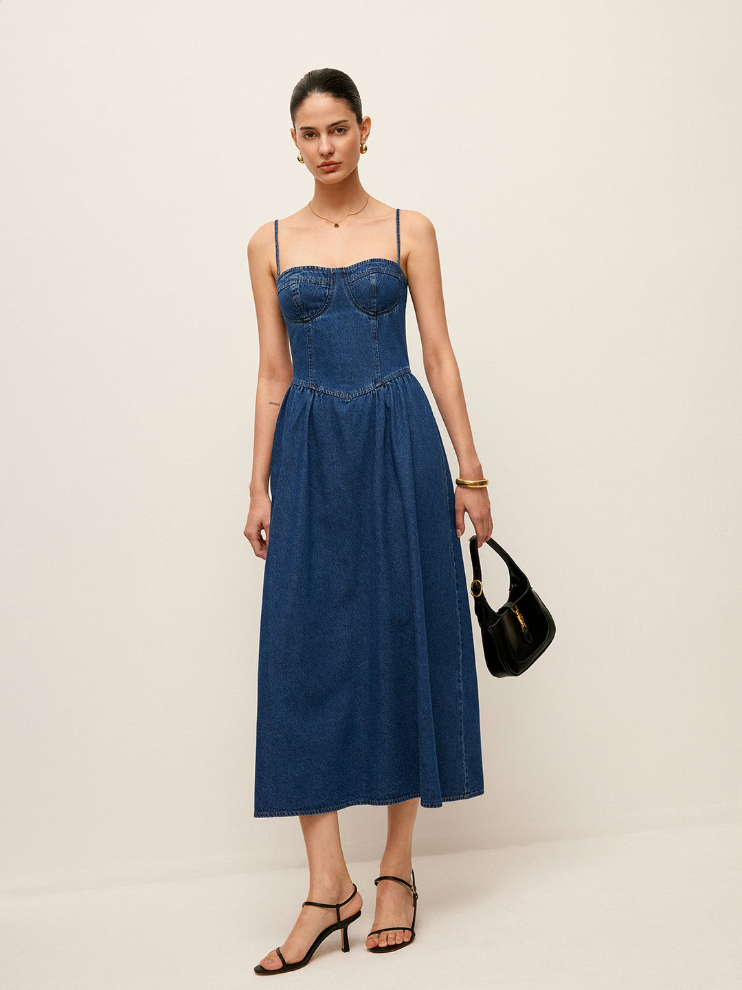 Robe en Jean à Col Cœur