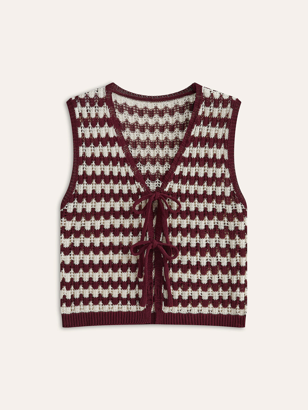 Haut en tricot avec nœud papillon contrastant