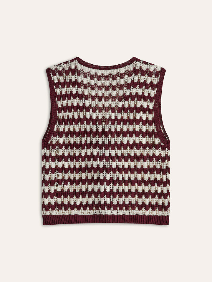 Haut en tricot avec nœud papillon contrastant