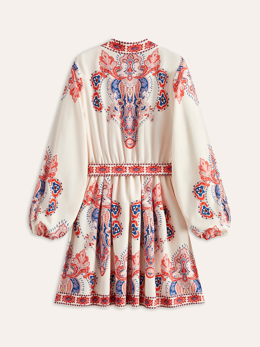Robe Ceinturée Boutonnée à Imprimé Floral