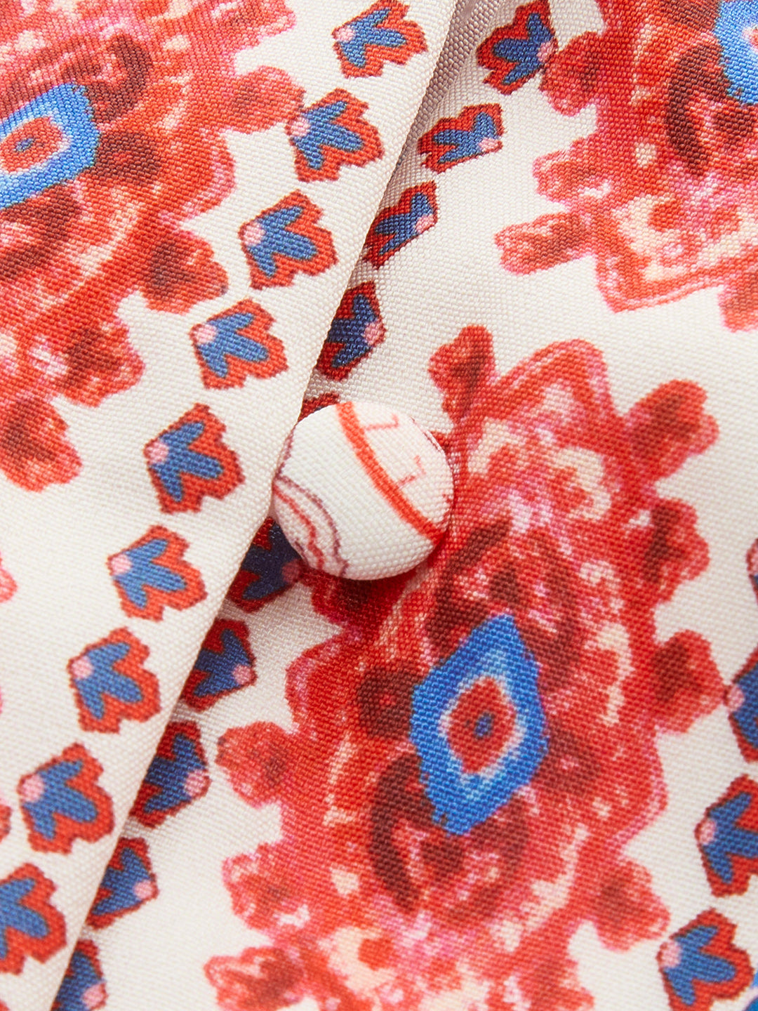 Robe Ceinturée Boutonnée à Imprimé Floral