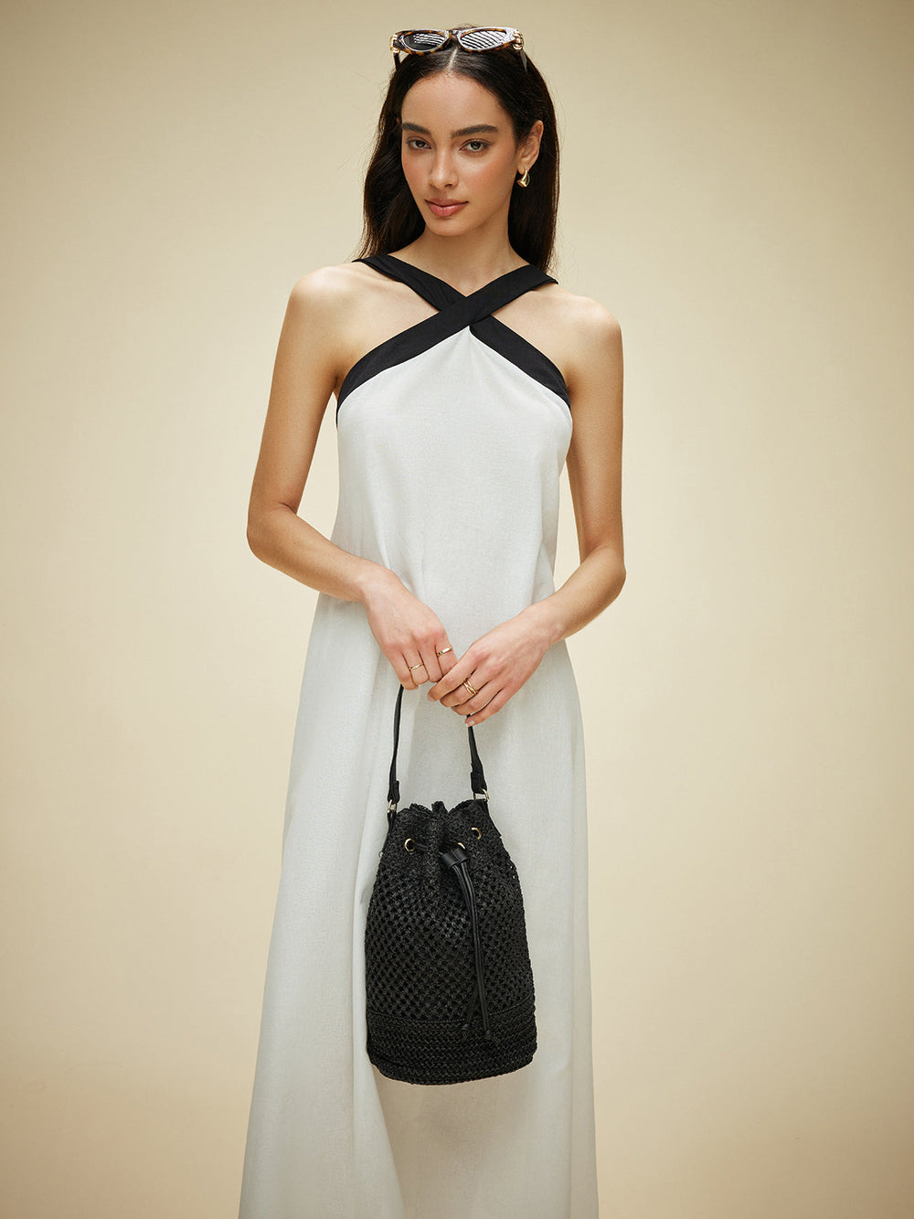Robe Longue Dos Nu en Coton et Lin Semi-Transparents
