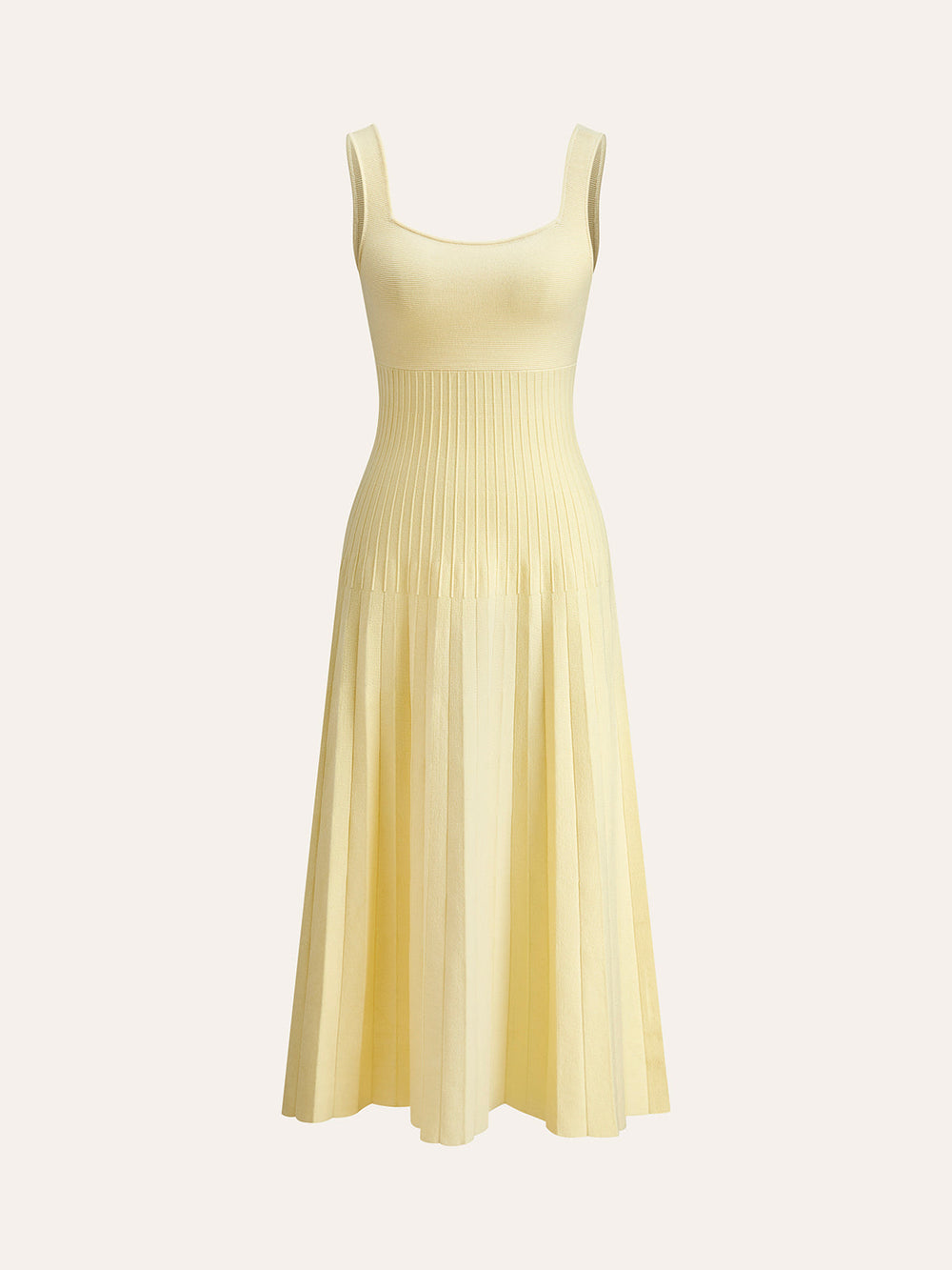 Robe En Maille Côtelée à Col Carré