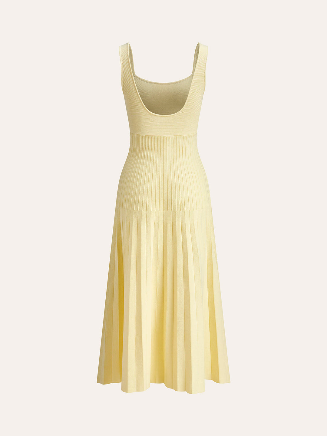 Robe en tricot côtelé à col carré