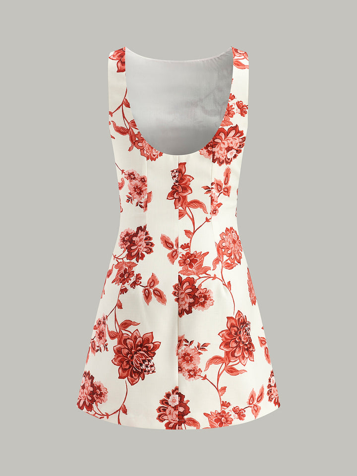 Robe A-Line Dos Nu Fleurie