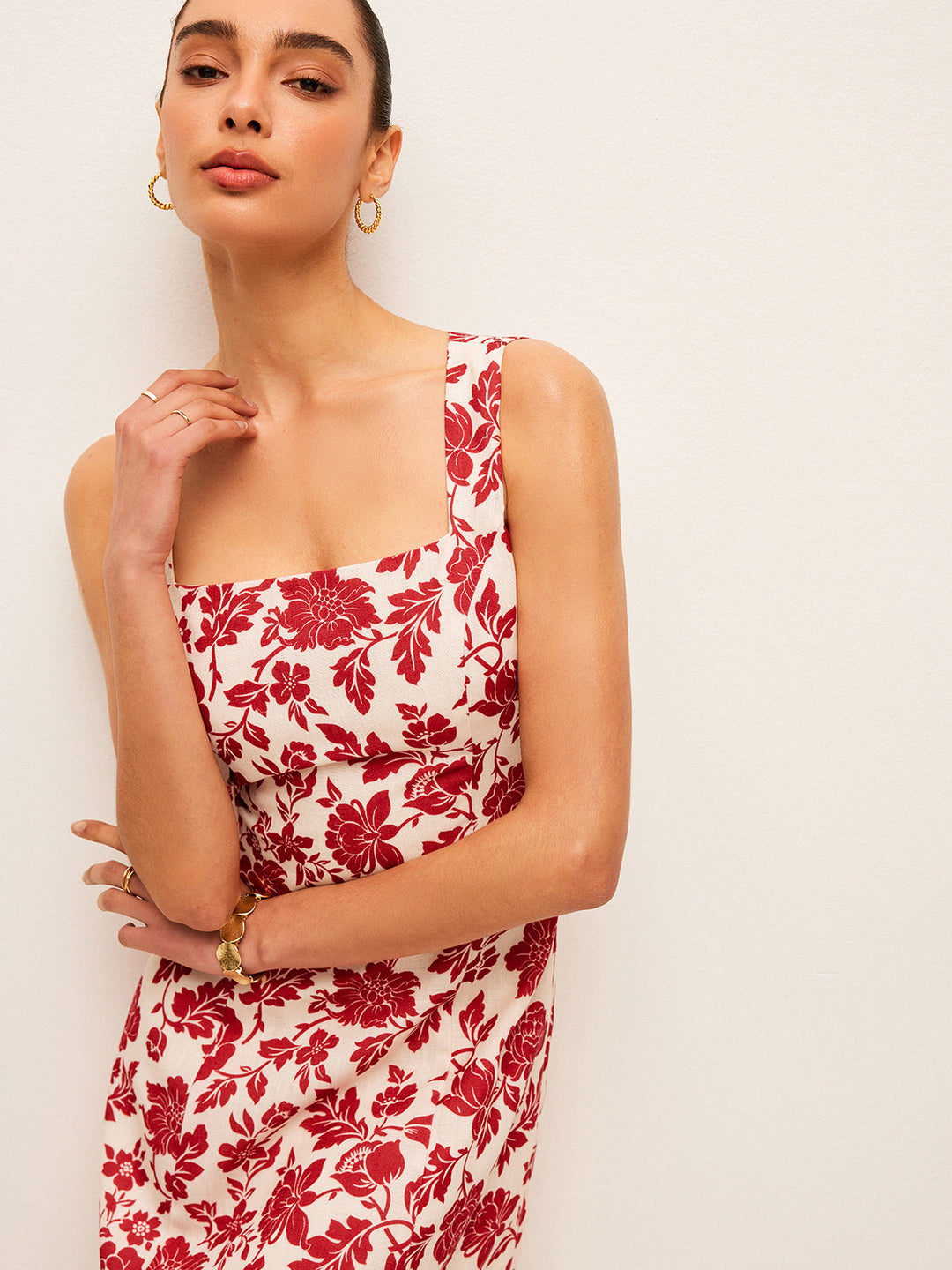 Robe Carrée à Col Carré Flora