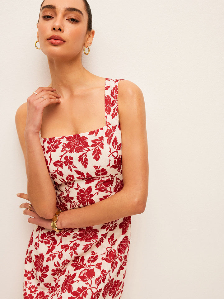 Robe Carrée à Col Carré Flora