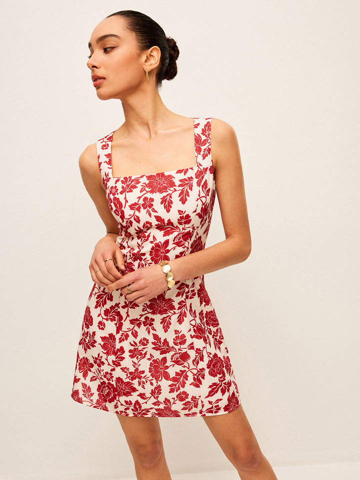 Robe Carrée à Col Carré Flora