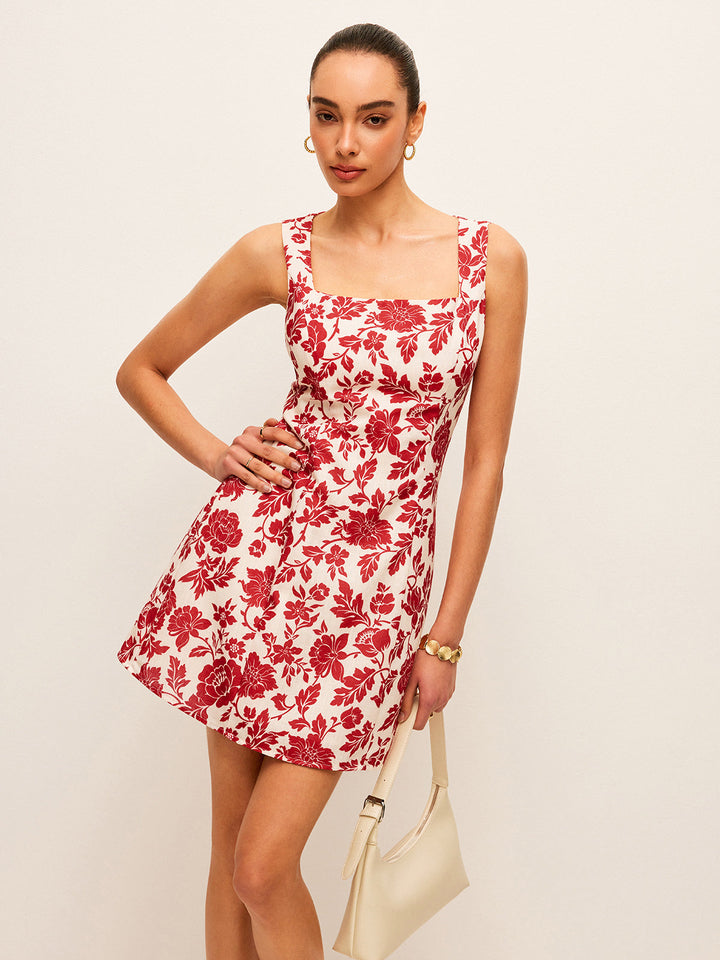 Robe Carrée à Col Carré Flora