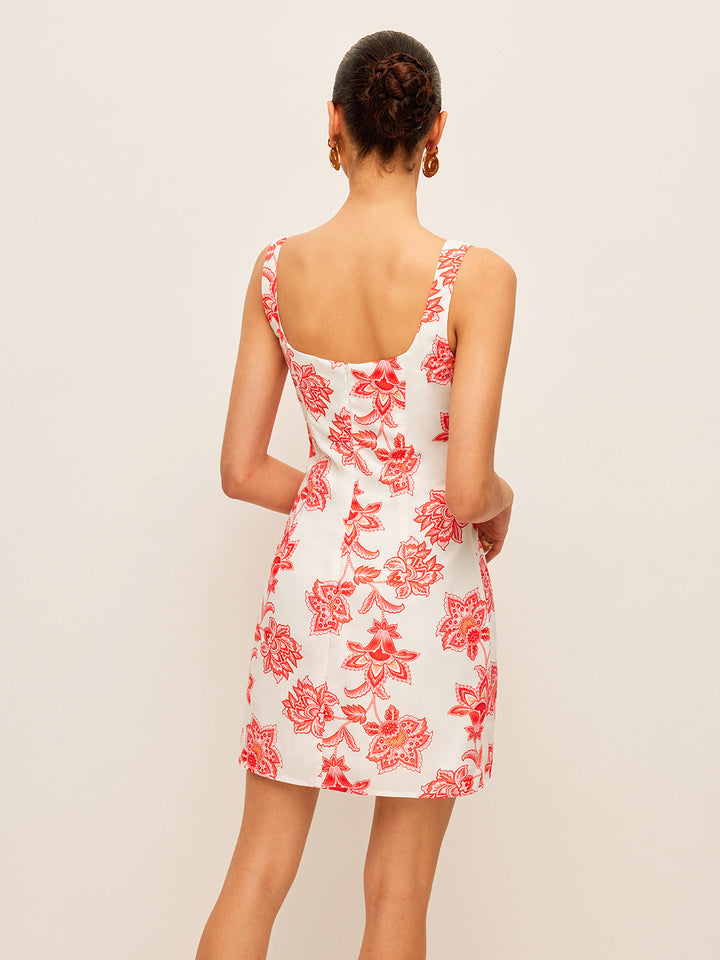 Robe Carré Col Imprimé Floral