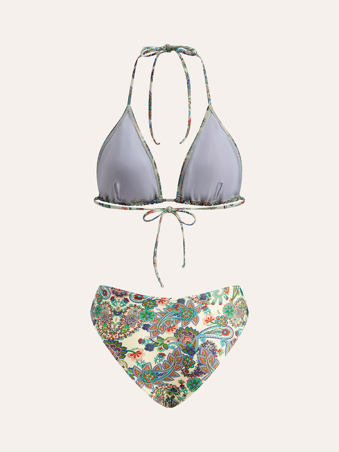 Ensemble Bikini à nouer avec par-dessus imprimé cachemire