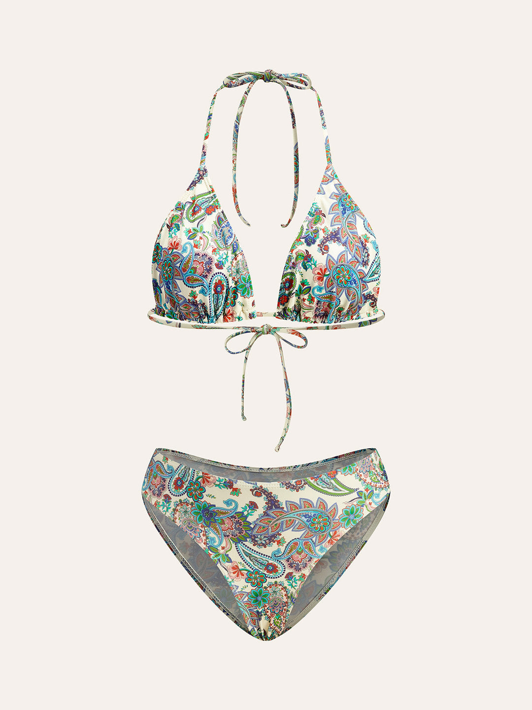 Ensemble Bikini à nouer avec par-dessus imprimé cachemire