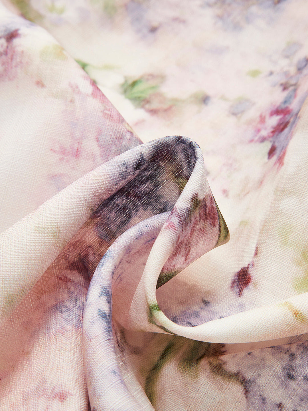 Robe Fleurie Ceinturée à Manches Ballons