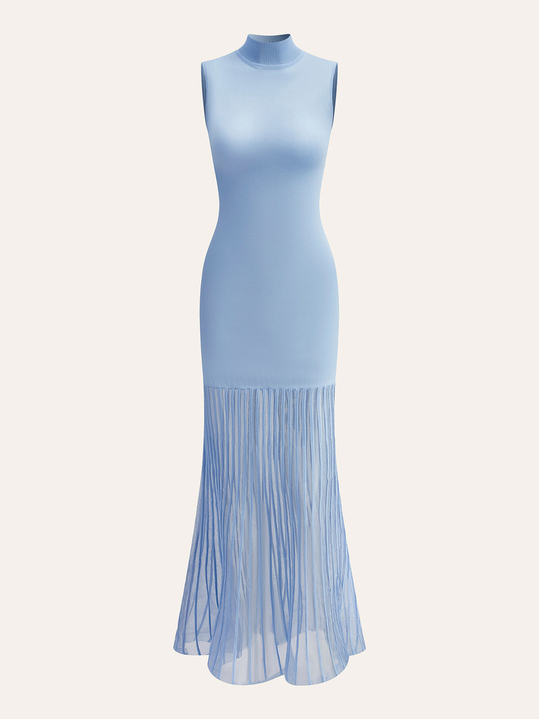 Robe sans manches à empiècements transparents sans ceinture