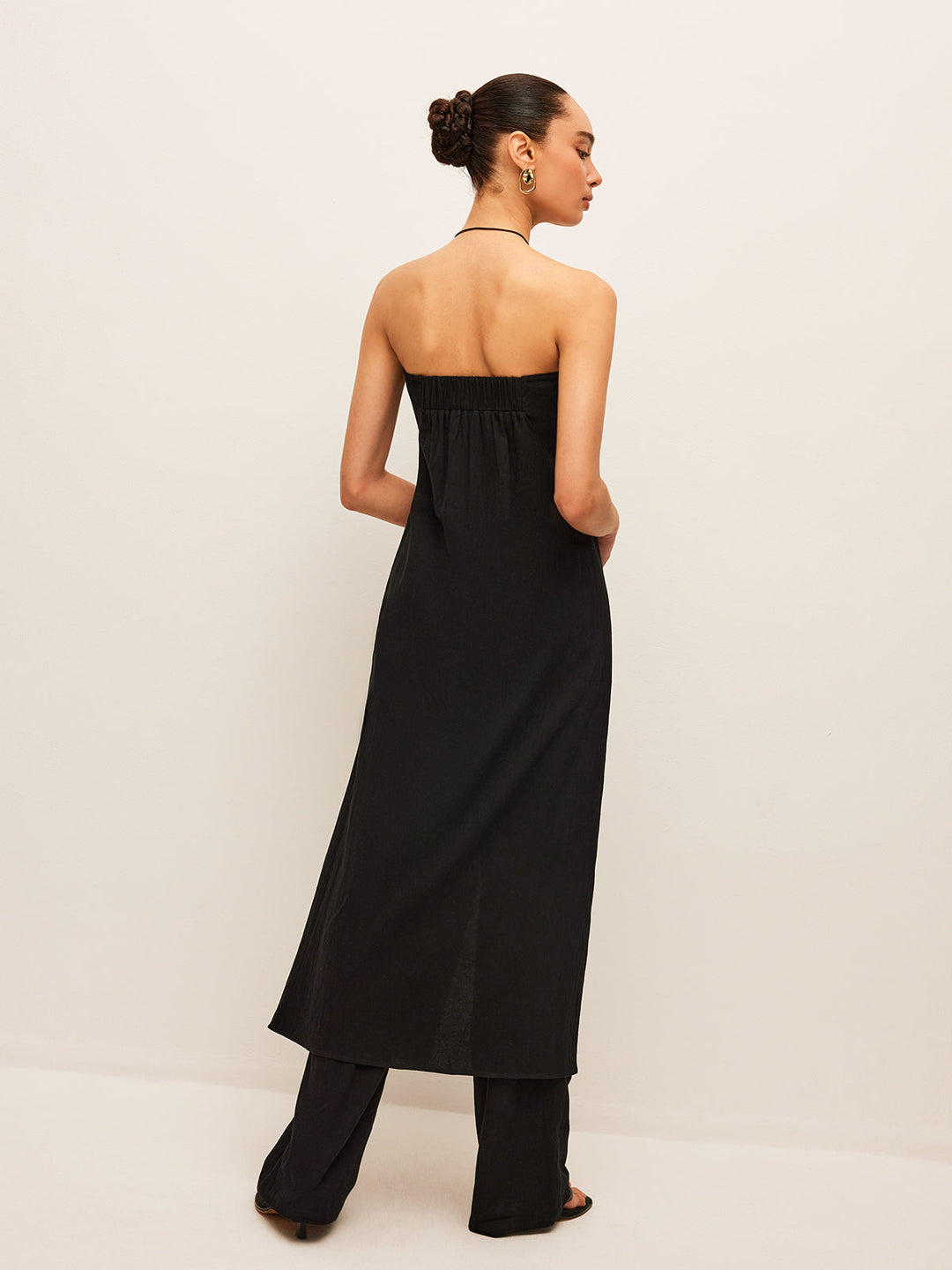 Ensemble Haut En Coton Et Lin À Nouer Avec Pantalon
