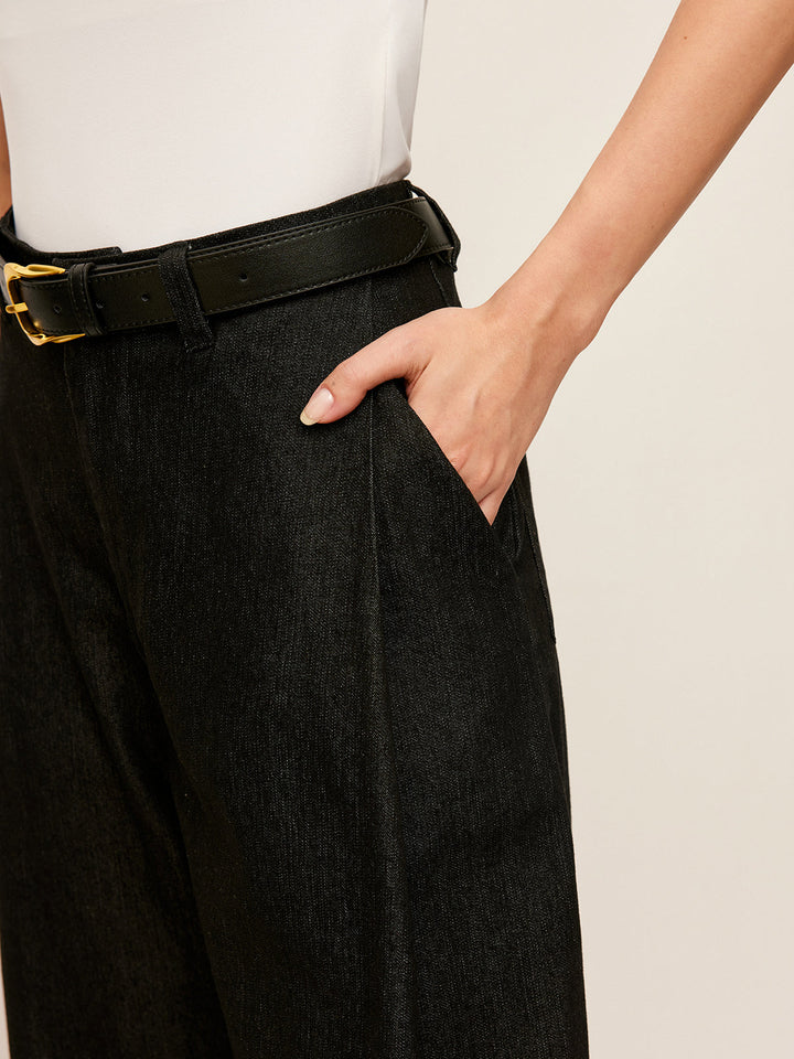 Pantalon mi-taille à poches sans ceinture