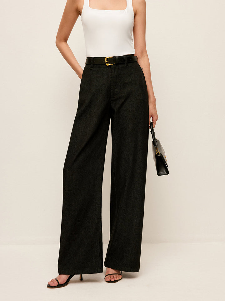 Pantalon mi-taille à poches sans ceinture