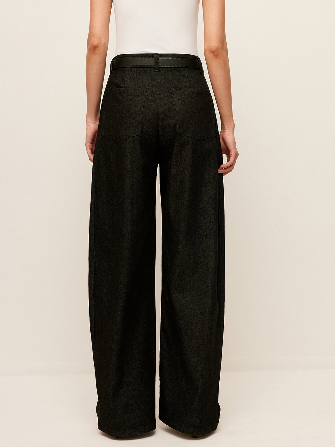 Pantalon mi-taille à poches sans ceinture