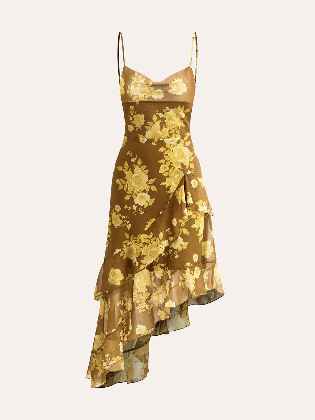 Robe Cami à Volants Floraux à Liens Dorsaux