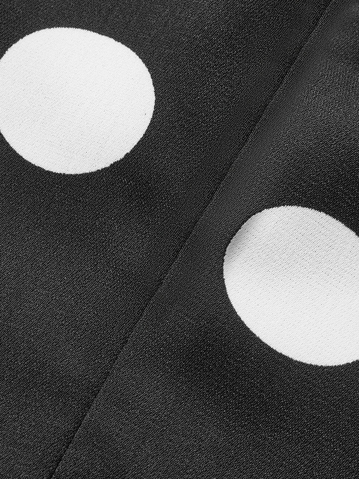 Robe Peplum à Pois Une Épaule
