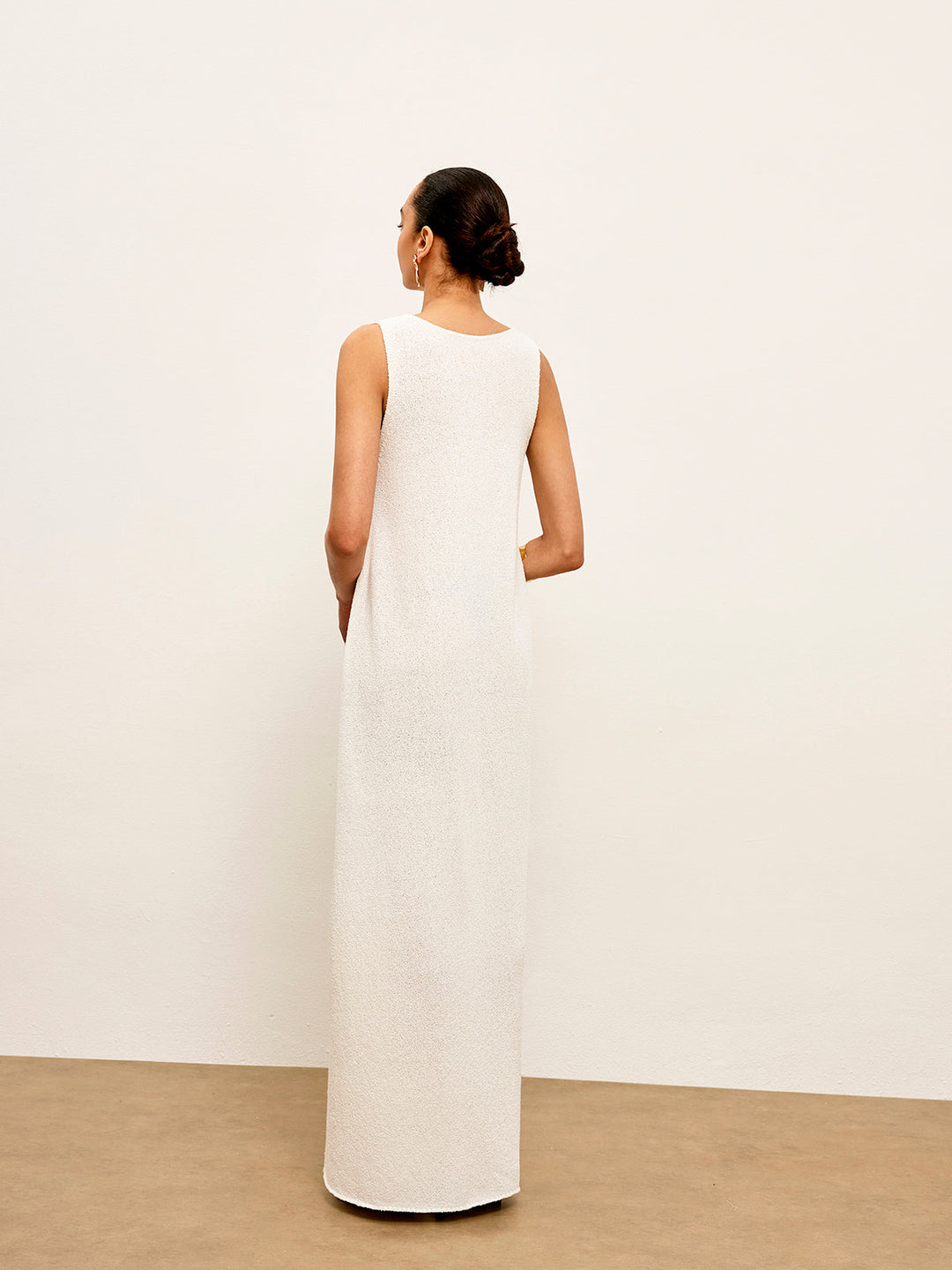 Robe Pull en Maille sans Manches avec Détails Métalliques