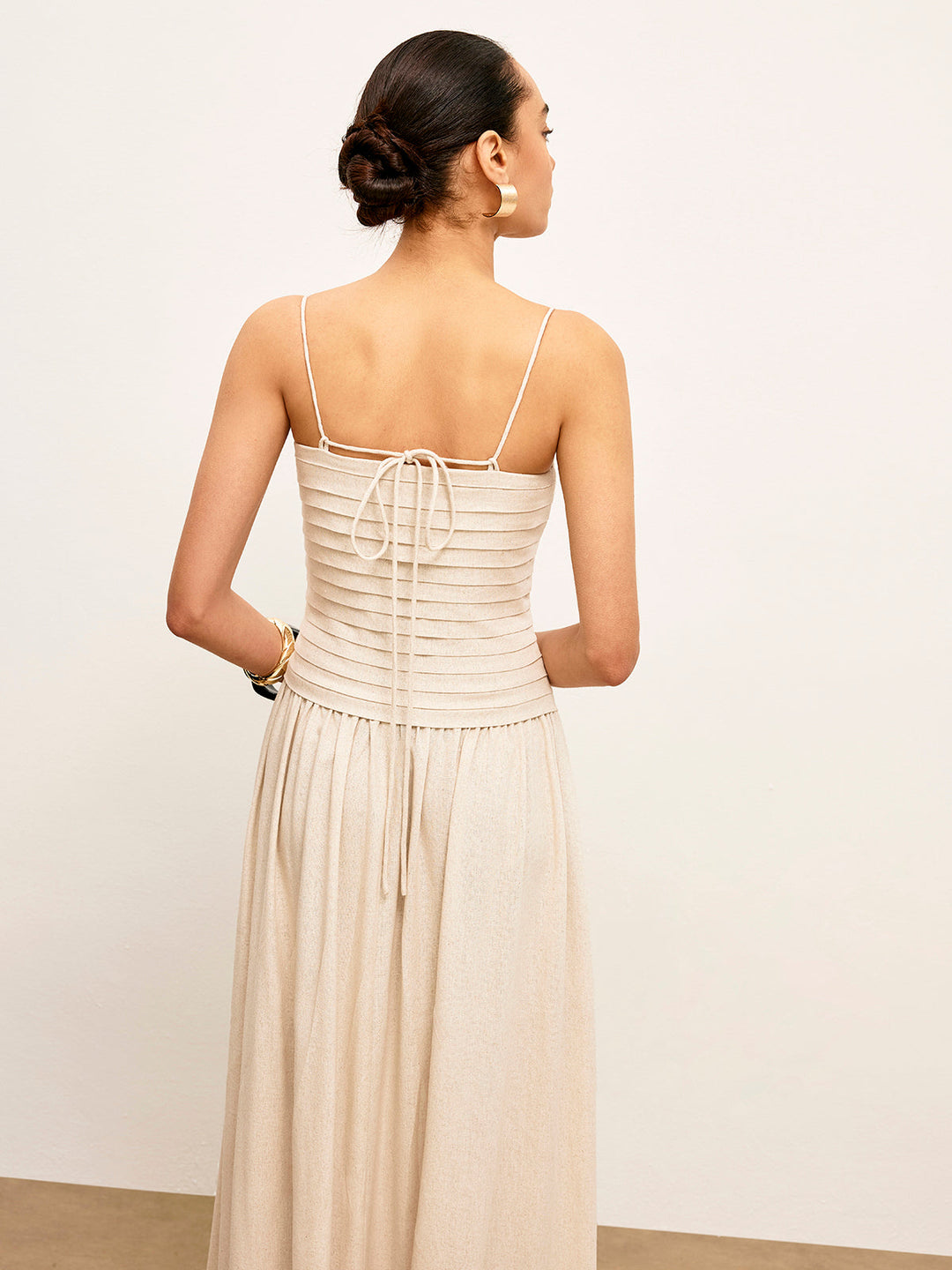 Robe Cami à Dos Annodé Ruché