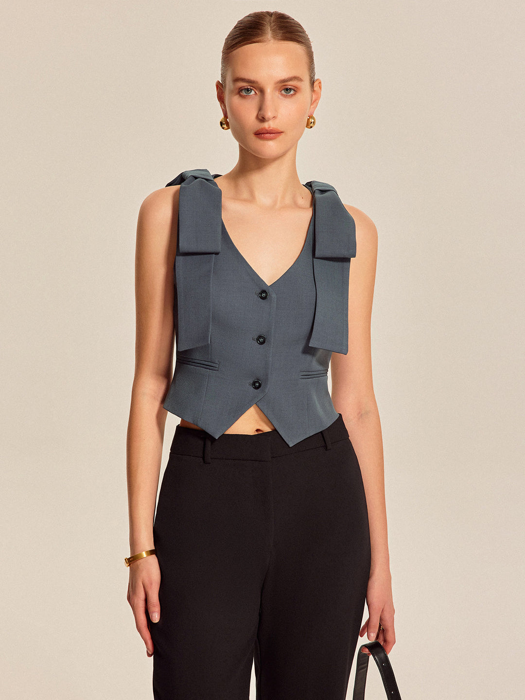 Gilet Habillé à Épaules Nœud Papillon